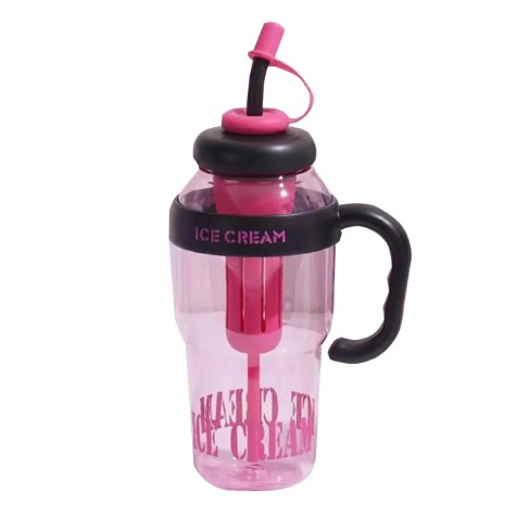 Sticla de Apa, Termica, Mentinere 6 Ore, 1400 mL, cu Pai si Capac, PP si Silicon, cu Maner Negru, 25.5x7.5 cm, Roz [7]