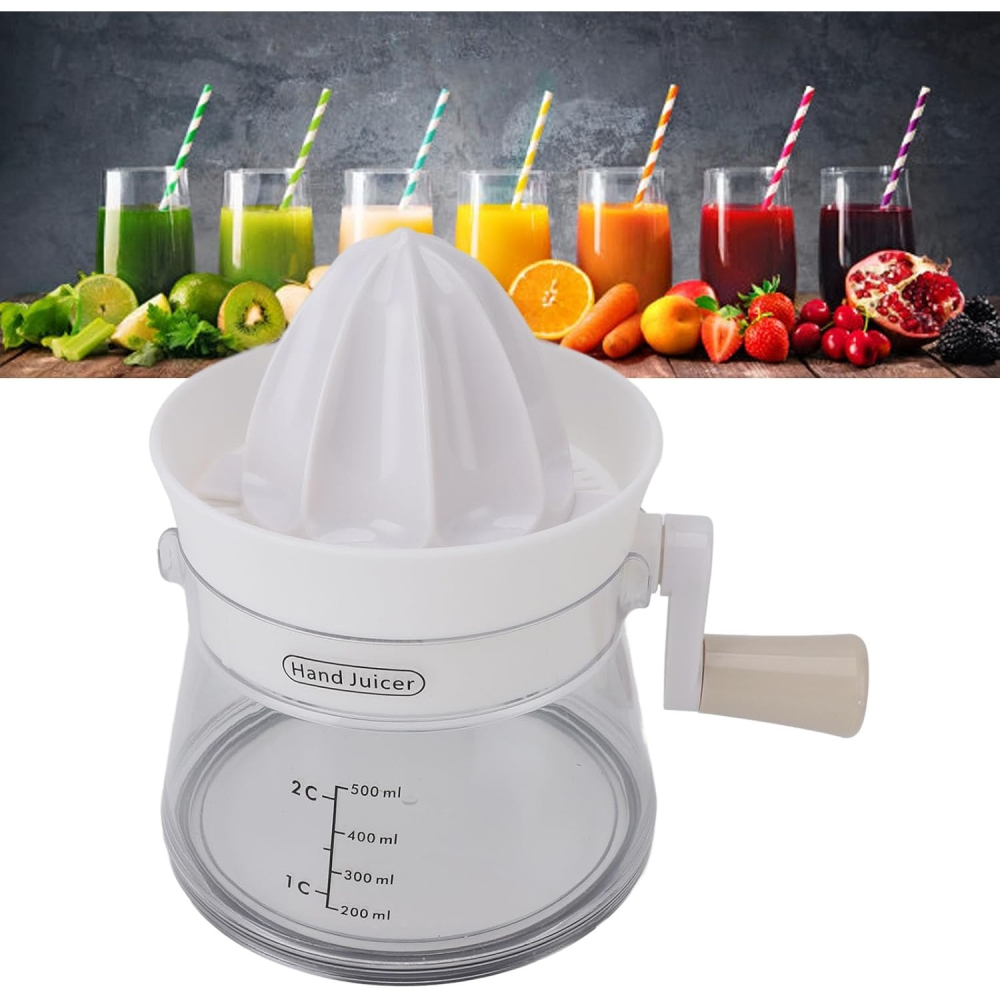 Storcator de Citrice Manual, Rezistente, Usor de Folosit si Depozitat, Durabil, Calitativ, 16.5x13cm, Transparent/ Alb [7]