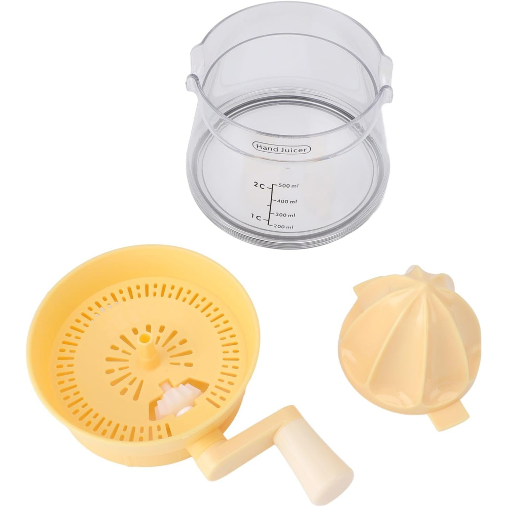 Storcator de Citrice Manual, Rezistente, Usor de Folosit si Depozitat, Durabil, Calitativ, 16.5x13cm, Transparent/ Galben [6]