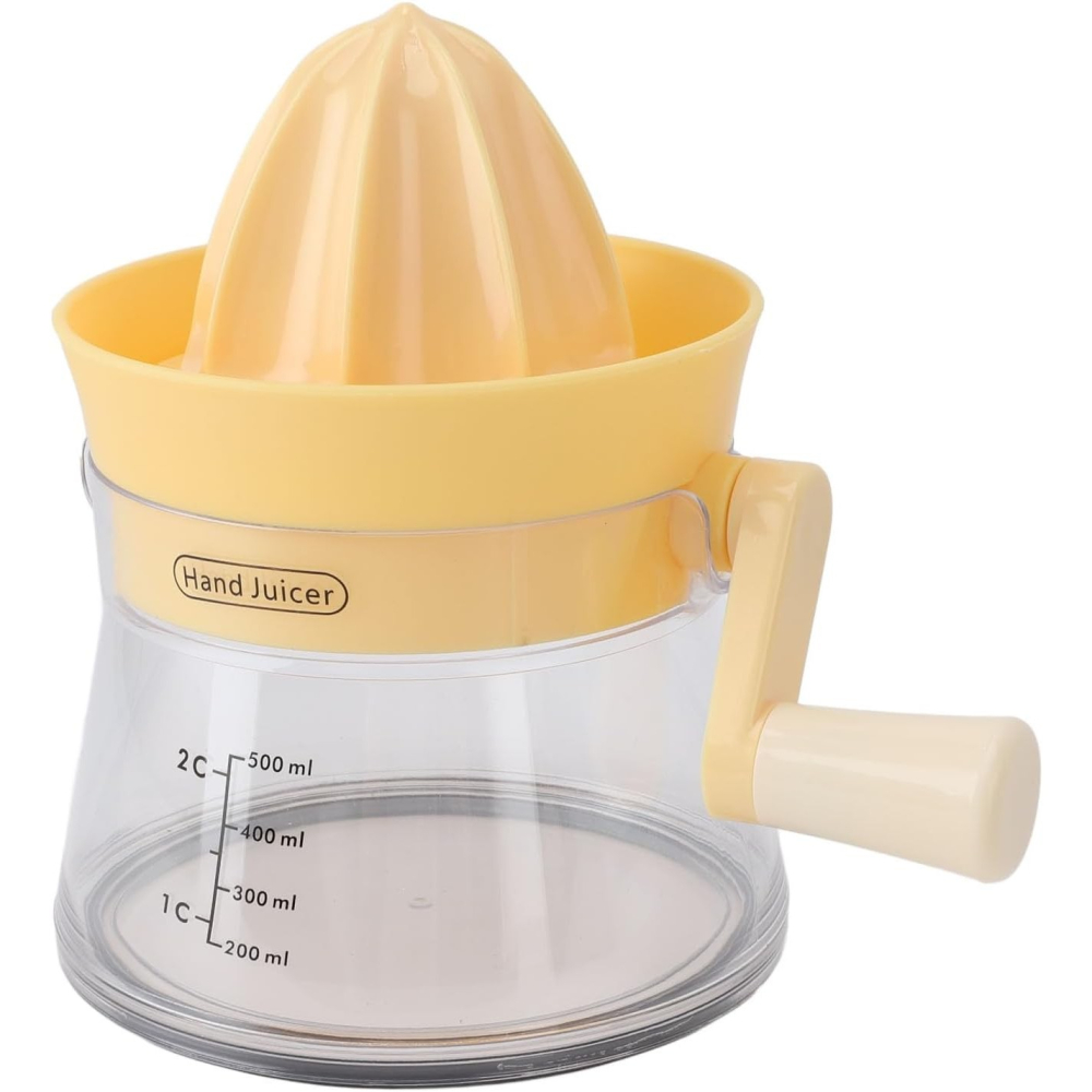 Storcator de Citrice Manual, Rezistente, Usor de Folosit si Depozitat, Durabil, Calitativ, 16.5x13cm, Transparent/ Galben [9]