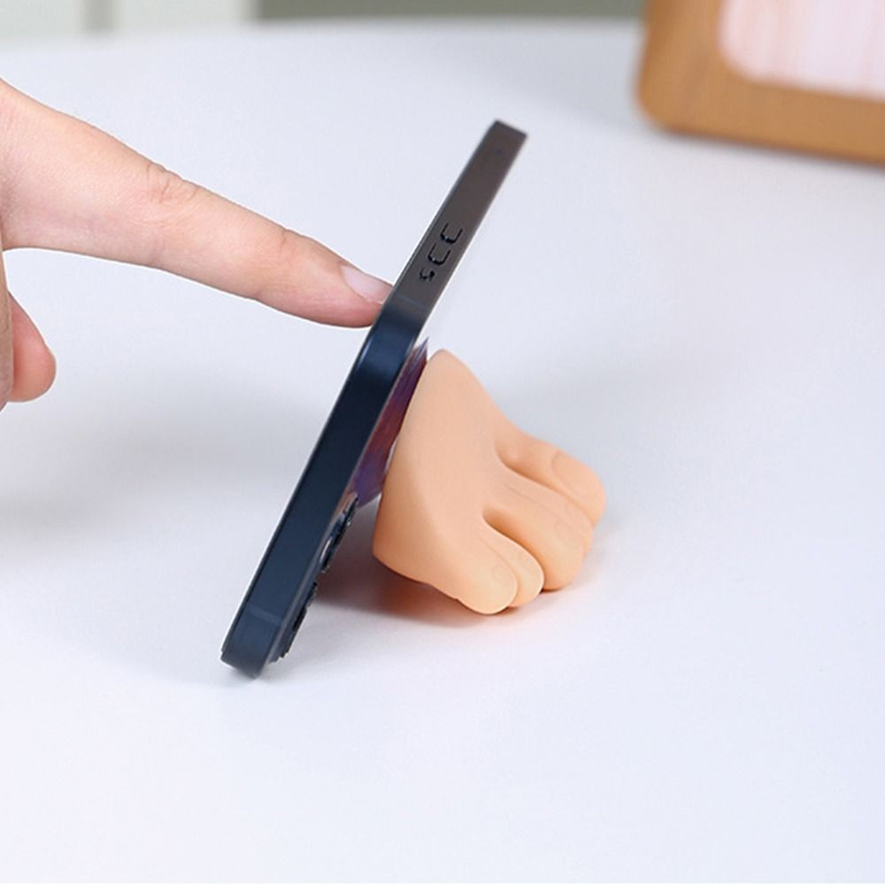 Suport de Baie, Multifunctional, pentru Periute/Cabluri, din PVC, cu Ventuza, Model Picior, 4 x 6.5 cm, Crem [4]