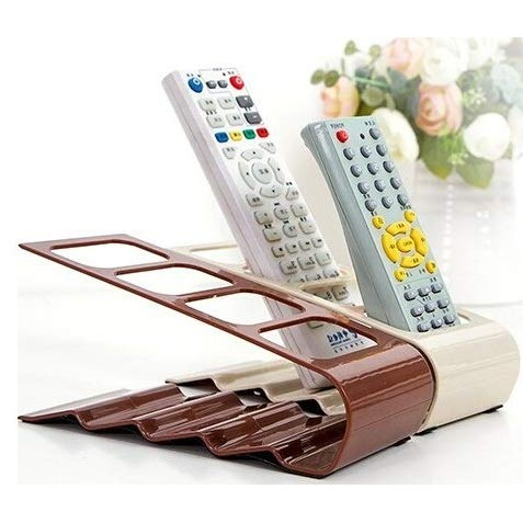 Suport de Birou, din Plastic, pentru Telecomenzi, Telefoane, 18 x 7 x 9 cm, Maro [5]