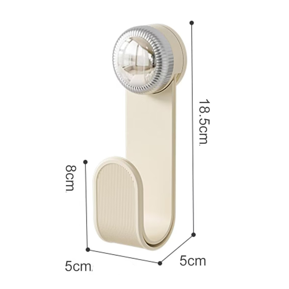 Suport pentru Capace Vase, Suport de Depozitare pentru Capacul Oalei in Bucatarie, cu Ventuza, Usor de Montat pe Perete, 19 x 6 x 5 cm, Alb Crem [2]