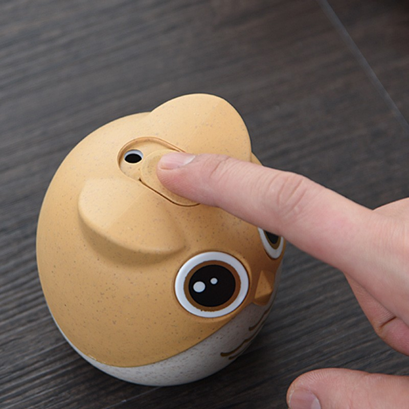 Suport pentru Scobitori, Model Bufnita, Multifunctional, 8.3x7.8 cm, Portocaliu [14]