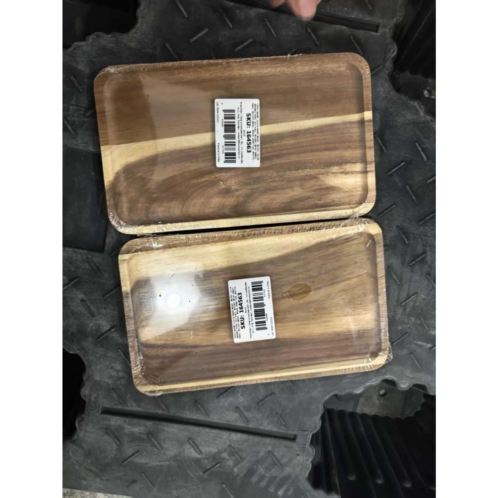 Tava din Lemn, Dreptunghiulara, pentru Alimente sau Decor, 25 x 15 x 1.5 cm, Natur [2]