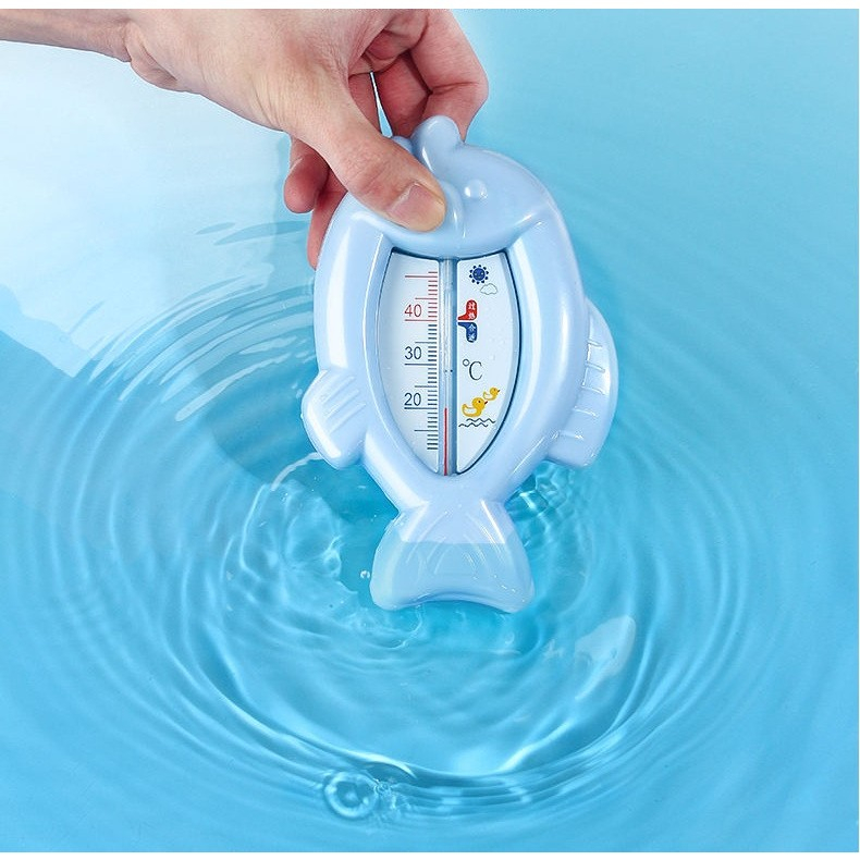 Termometru pentru Baie, Plutitor, Rezistent la apa, Multifunctional, Model Peste, 15.5x9.5x2 cm, Albastru [6]