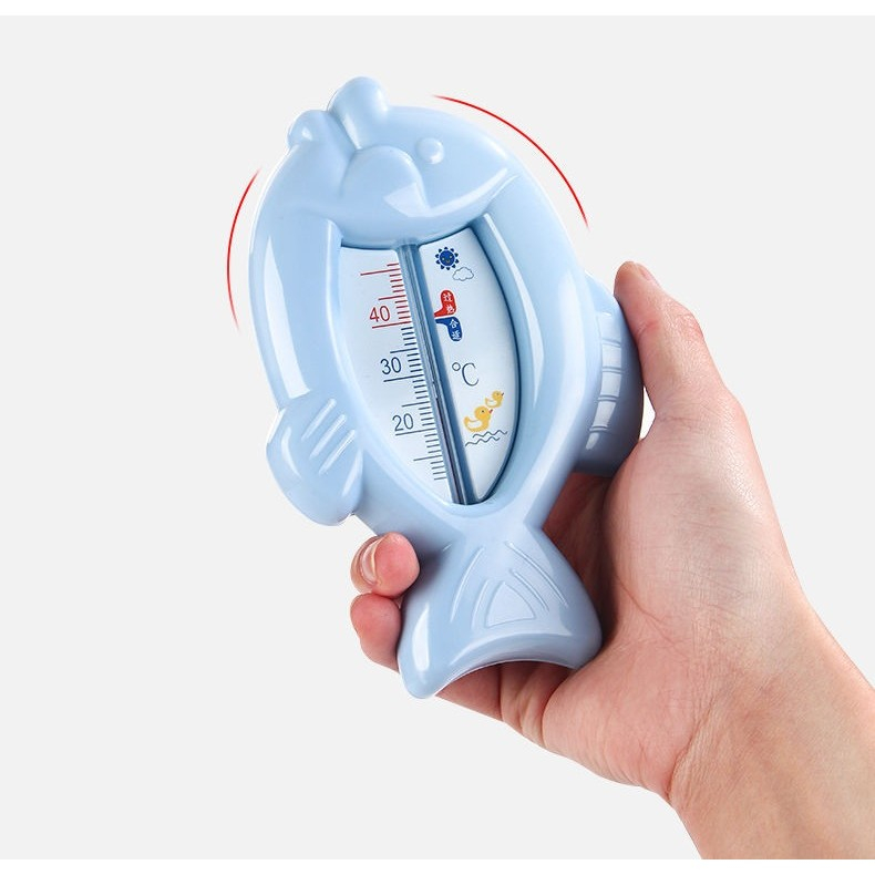 Termometru pentru Baie, Plutitor, Rezistent la apa, Multifunctional, Model Peste, 15.5x9.5x2 cm, Albastru [3]