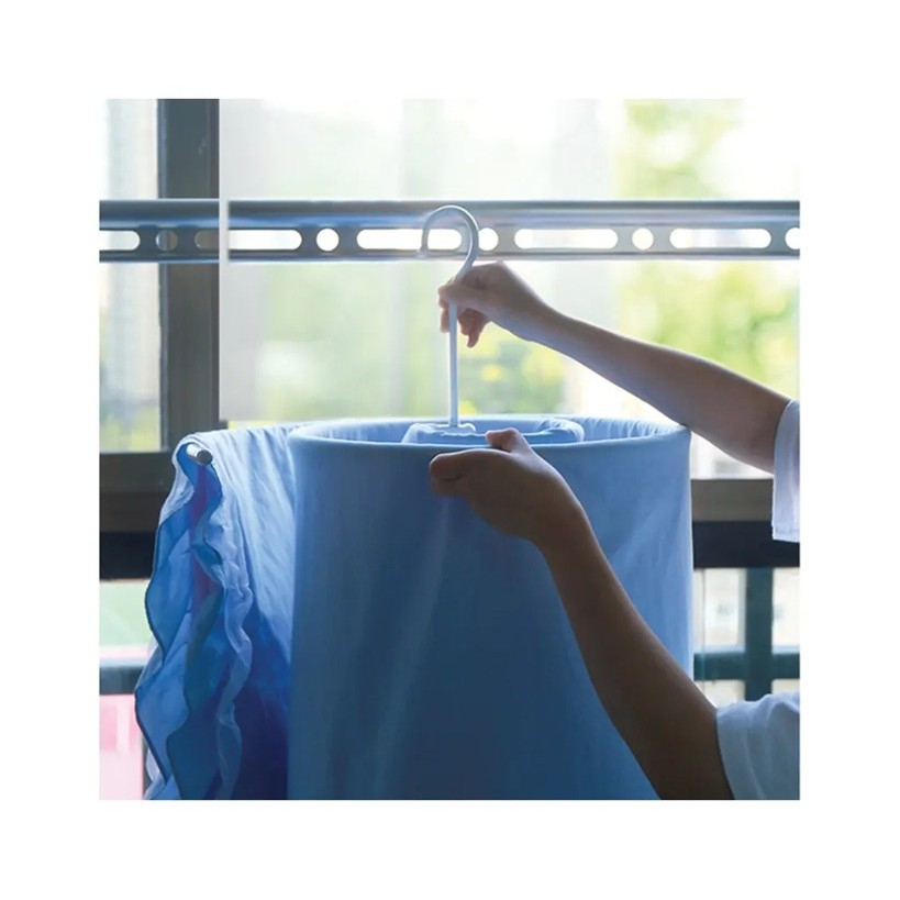 Uscator de Rufe Spiralat, Flippy, din Otel Inoxidabil de 10 mm, Detasabil, 40 x 43 x 18 cm, Alb [2]