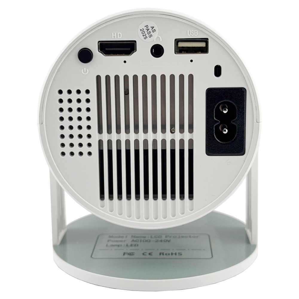 Video Proiector Portabil cilindric HY300, Inteligent, HD 1280×720, Wireless, Compatibil cu Android/iOS, AC, 19 x 11 x 9 cm, Alb [5]