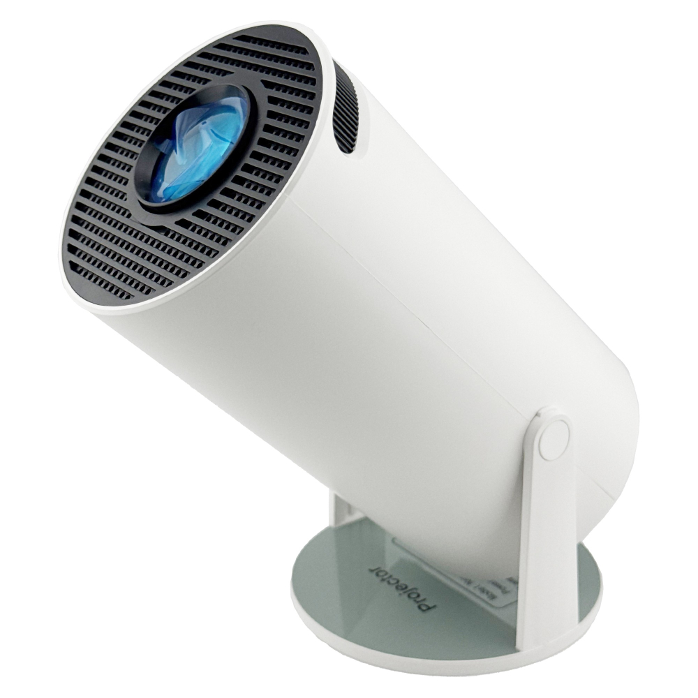 Video Proiector Portabil cilindric HY300, Inteligent, HD 1280×720, Wireless, Compatibil cu Android/iOS, AC, 19 x 11 x 9 cm, Alb [3]