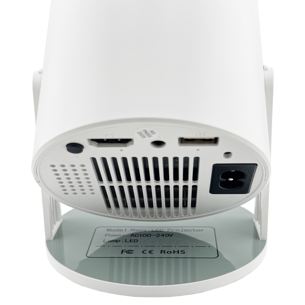 Video Proiector Portabil cilindric HY300, Inteligent, HD 1280×720, Wireless, Compatibil cu Android/iOS, AC, 19 x 11 x 9 cm, Alb [8]