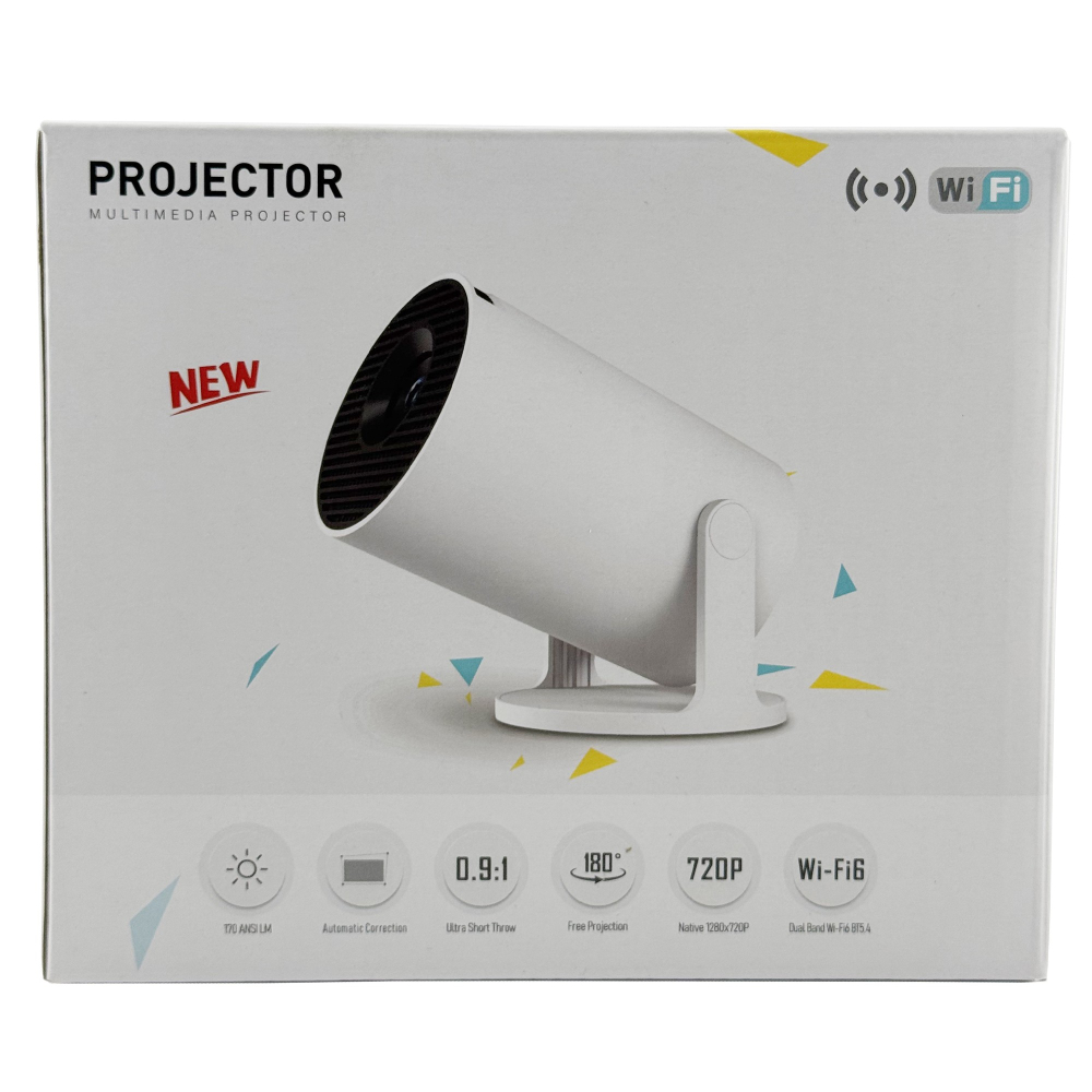 Video Proiector Portabil cilindric HY300PRO+, Inteligent, ULTRA HD 1920 x 1080, Wireless, Compatibil cu Android/iOS, 13 x 11 x 9 cm, Alb [7]