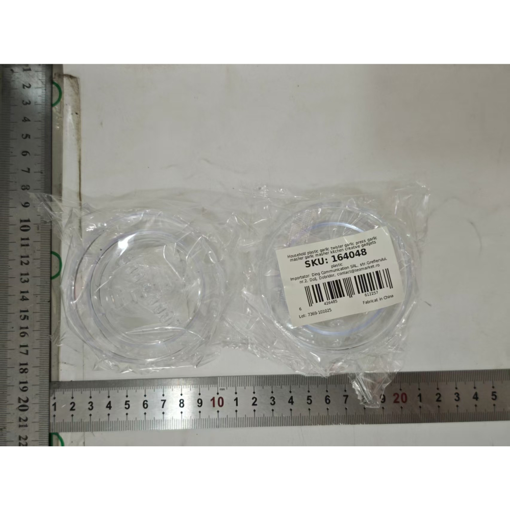 Zdrobitor de Usturoi, Multifunctional, din Plastic, Prin Rasucire, 4 x 7.5 cm, Transparent [2]