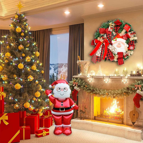 Balon Mos Craciun, din Folie de Aluminiu, 90 x 155 cm, Rosu [1]