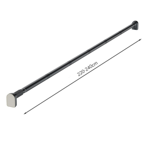 Bara Telescopica Multifunctionala, din Otel Inoxidabil si ABS, Utilizare Universala, Extensie 220 - 240 cm, Fara Perforare Perete, Gri [2]