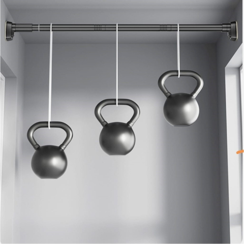 Bara Telescopica Multifunctionala, din Otel Inoxidabil si ABS, Utilizare Universala, Extensie 220 - 240 cm, Fara Perforare Perete, Negru [3]