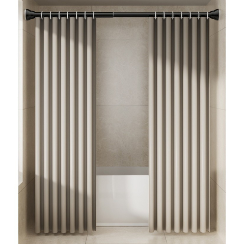 Bara Telescopica Multifunctionala, din Otel Inoxidabil, Utilizare Universala, Retractabila 107 - 195 cm, Fara Perforare Perete, Negru [6]