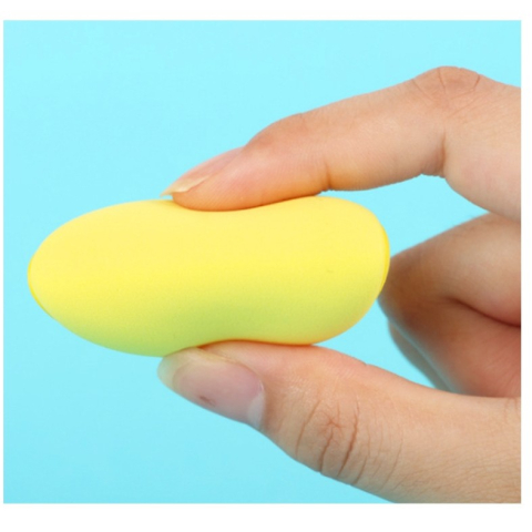 Burete de Machiaj Triunghi Reutilizabili, Utilizare Umeda sau Uscata, 5.5 x 5.5 x 0.9 cm, Powder Puff, Galben [2]