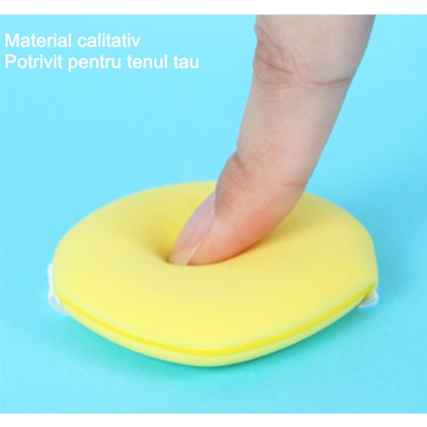 Burete de Machiaj Triunghi Reutilizabili, Utilizare Umeda sau Uscata, 5.5 x 5.5 x 0.9 cm, Powder Puff, Galben [3]