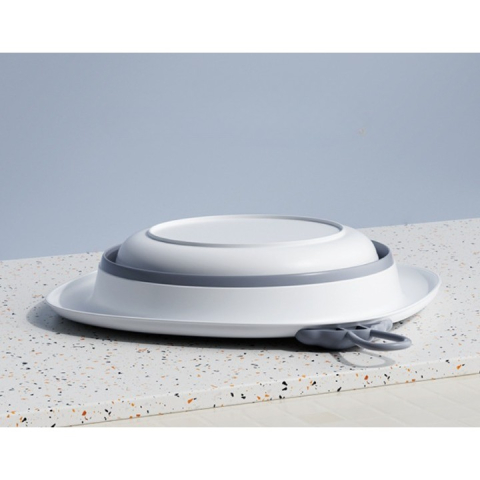 Cada Pliabila pentru Baie pentru Copii, Cadita pentru Bebelusi, Model Romb pentru Picioare Koala, Gri, 30x30x3.5 cm, 4L [9]