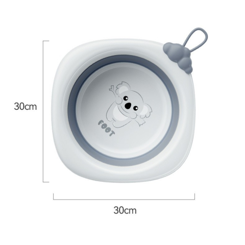 Cada Pliabila pentru Baie pentru Copii, Cadita pentru Bebelusi, Model Romb pentru Picioare Koala, Gri, 30x30x3.5 cm, 4L [11]