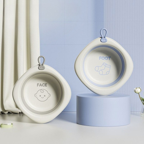 Cada Pliabila pentru Baie pentru Copii, Cadita pentru Bebelusi, Model Romb pentru Picioare, Mov, 31.5x31.5x3.5 cm, 3L [2]