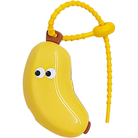 Periute de dinti - Capac Protector pentru Periuta de Dinti, Flippy, cu Recipient Pasta de Dinti, Portabil, cu Agatatoare, din Plastic 8.7 x 3 cm, Galben/Maro