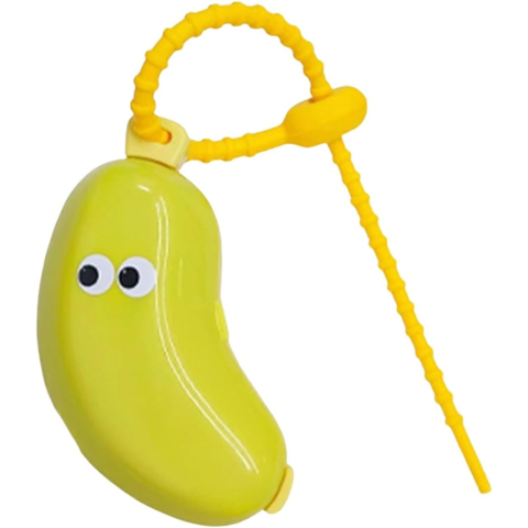 Periute de dinti - Capac Protector pentru Periuta de Dinti, Flippy, cu Recipient Pasta de Dinti, Portabil, cu Agatatoare, din Plastic 8.7 x 3 cm, Verde/Galben