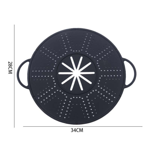 Capac Sita pentru Tigaie, Flippy, 28 inch, Capac din Silicon pentru Scuregere, Rezistent la Remperaturi ridicate, Anti-Stropire, Deflector de Ulei, Negru [2]