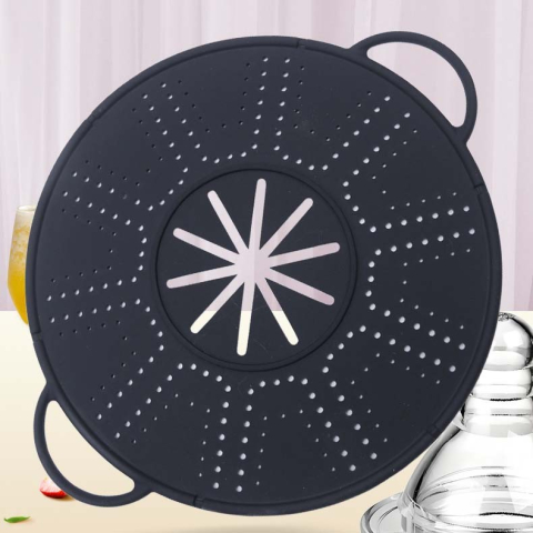 Capac Sita pentru Tigaie, Flippy, 28 inch, Capac din Silicon pentru Scuregere, Rezistent la Remperaturi ridicate, Anti-Stropire, Deflector de Ulei, Negru [3]