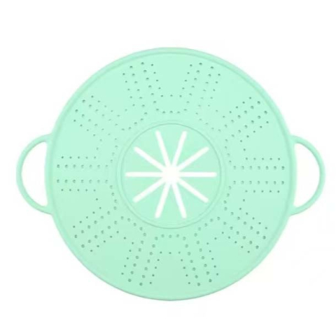 Ustensile pentru Bucătărie - Capac Sita pentru Tigaie, Flippy, 28 inch, Capac din Silicon pentru Scuregere, Rezistent la Remperaturi ridicate, Anti-Stropire, Deflector de Ulei, Verde deschis