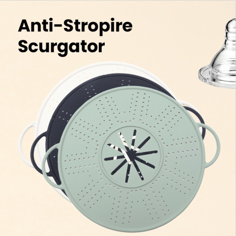 Capac Sita pentru Tigaie, Flippy, 28 inch, Capac din Silicon pentru Scuregere, Rezistent la Remperaturi ridicate, Anti-Stropire, Deflector de Ulei, Verde deschis [3]