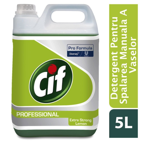 CIF Professional Dishwasher Extra Strong Lemon - Detergent pentru Spalarea Manuala a Vaselor, cu Lamaie 5 L [1]