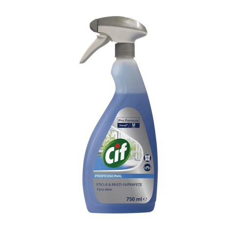 Produse Curatenie - CIF Professional Glass &amp; Multi Surface - Detergent Geamuri si Suprafete 0.75 L