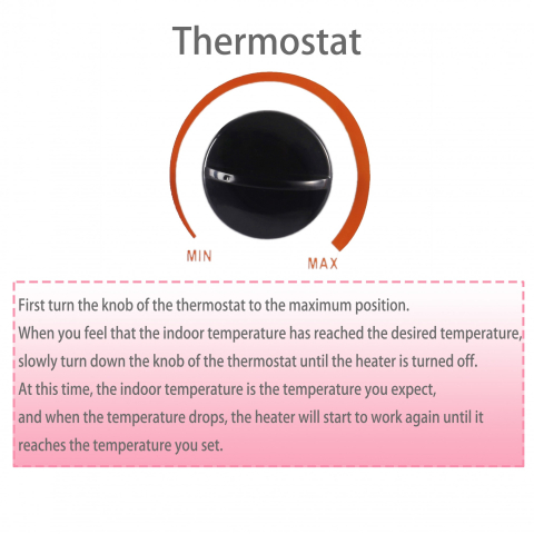 Convector Electric Clasic, 2000W, 3 Trepte de Putere, Termostat, 53x19.8x38 cm, Alb [2]
