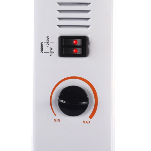 Convector Electric Clasic, 2000W, 3 Trepte de Putere, Termostat, 53x19.8x38 cm, Alb [4]