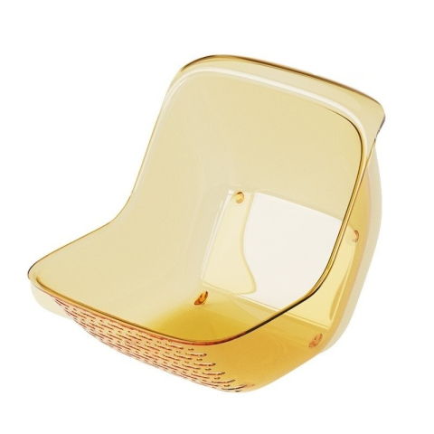 Ustensile pentru Bucătărie - Cos de Spalat Legume/Fructe, cu Scurgere Apa, din PET, 15.5 x 18.6 x 16.2 cm, Galben