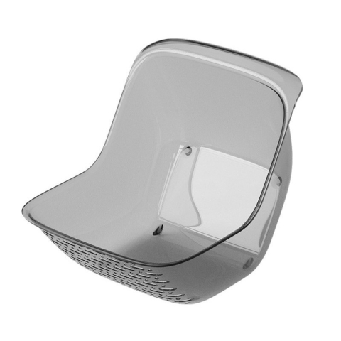 Ustensile pentru Bucătărie - Cos de Spalat Legume/Fructe, cu Scurgere Apa, din PET, 15.5 x 18.6 x 16.2 cm, Gri