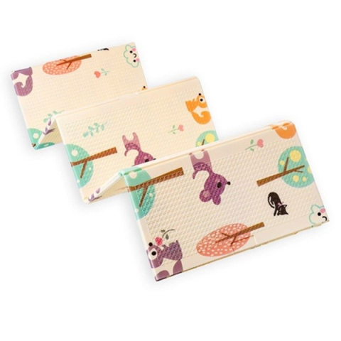 Covoras pentru Copii, cu 2 Fete, Model Caprioare/Panda, din XPE+PE, Impermeabil, Antiderapant, Protectie Termica, +3 Luni, Pliabil, 150 x 200 x 1 cm, Multicolor [4]