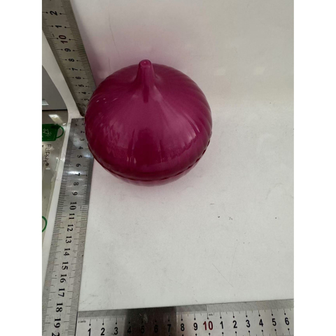 Cutie Alimentara, Model Ceapa, din Plastic, 11 x 11 x 12 cm, 500 ml, Rosu [1]