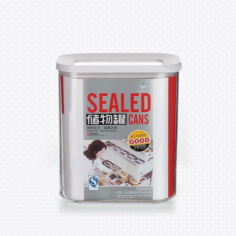 Cutie de Depozitare Alimente, 1.5L, Capac Alb, din ABS+Silicon, 14.5 x 9 x 16.7 cm, Transparent [5]