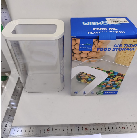 Cutie de Depozitare Alimente, 2L, Capac Alb, din ABS+Silicon, 14.5 x 9 x 22.2 cm, Transparent [5]