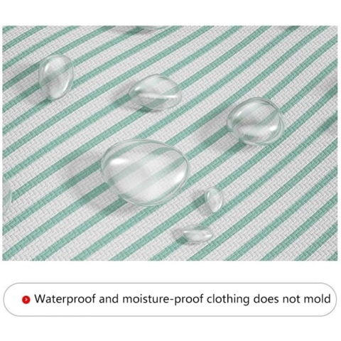 Cutie de Depozitare cu Fermoar, Pliabila, Maner Ranforsat, Fermoar Rezistent, pentru Haine, Paturi, Plapume, Perne, Lenjerii de Pat, Jucarii, 56x45x56 cm, 150 Litri, in Dungi, Verde [4]