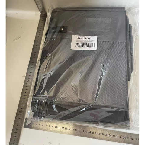 Cutie de Depozitare pentru Pantofi, 53x42x33 cm, cu Capac Transparent si Fermoar, din Panza Oxford, Pliabila, Gri [1]