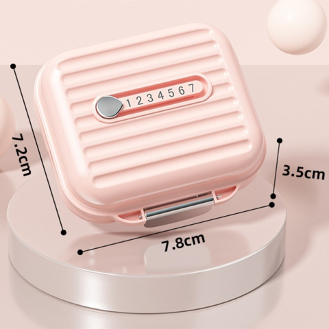 Cutie de Depozitare pentru Pastile, Cutie de depozitare Medicamente, Cutie de depozitare Vitamine, Suplimente, pentru Fete, din Plastic cu indice zi, Roz [2]