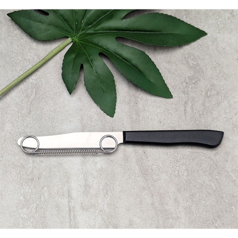 Cutit 2in1, Flippy, Feliere/Curatare, Grosime Feliere Reglabila, 22 cm, din Otel Inoxidabil, Negru [2]