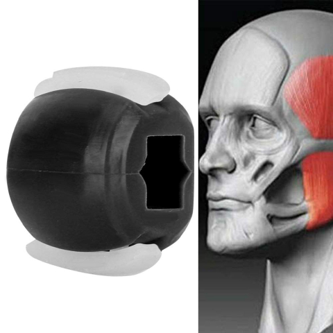 Dispozitiv de Tonifiere Faciala, din Silicon, Corectare Mandibula/Maxilar, Negru [1]