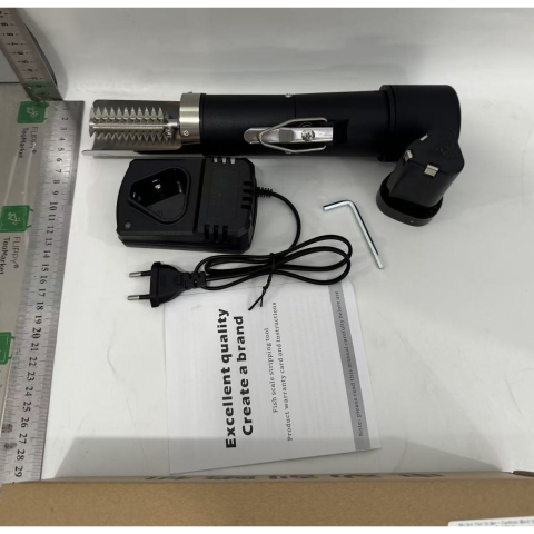 Dispozitiv Electric de Curatare Solzi Peste, din Otel Inoxidabil, 28 x 5 cm, Negru [7]