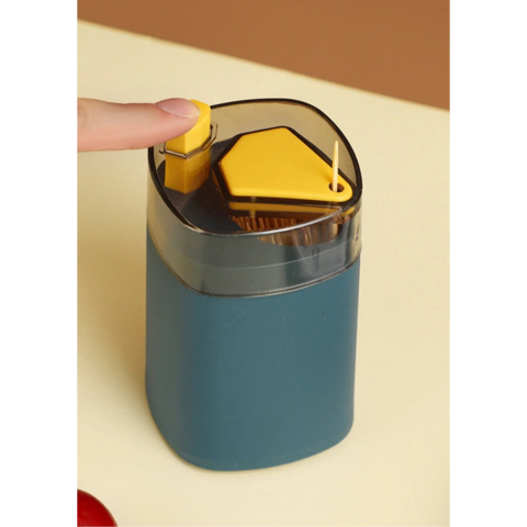 Suport Scobitori, Automat, cu Buton si Capac, din PP, 9.5x6 cm, Albastru [10]