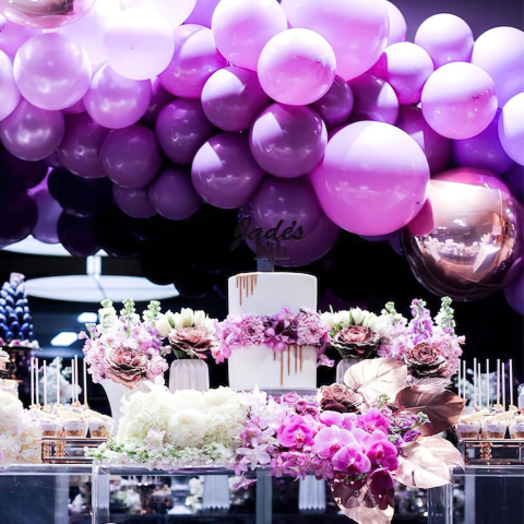 Set 10 Baloane din Latex Chrome, Model Party, 23 cm, Diferite Nuante Mov, 2.2 g [1]